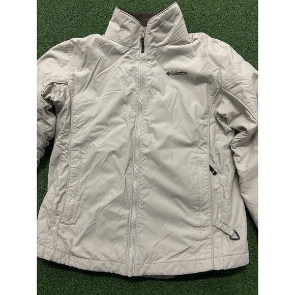 Columbia Men’s size M Down insulated Winter Coat Beige - Picture 2 of 5